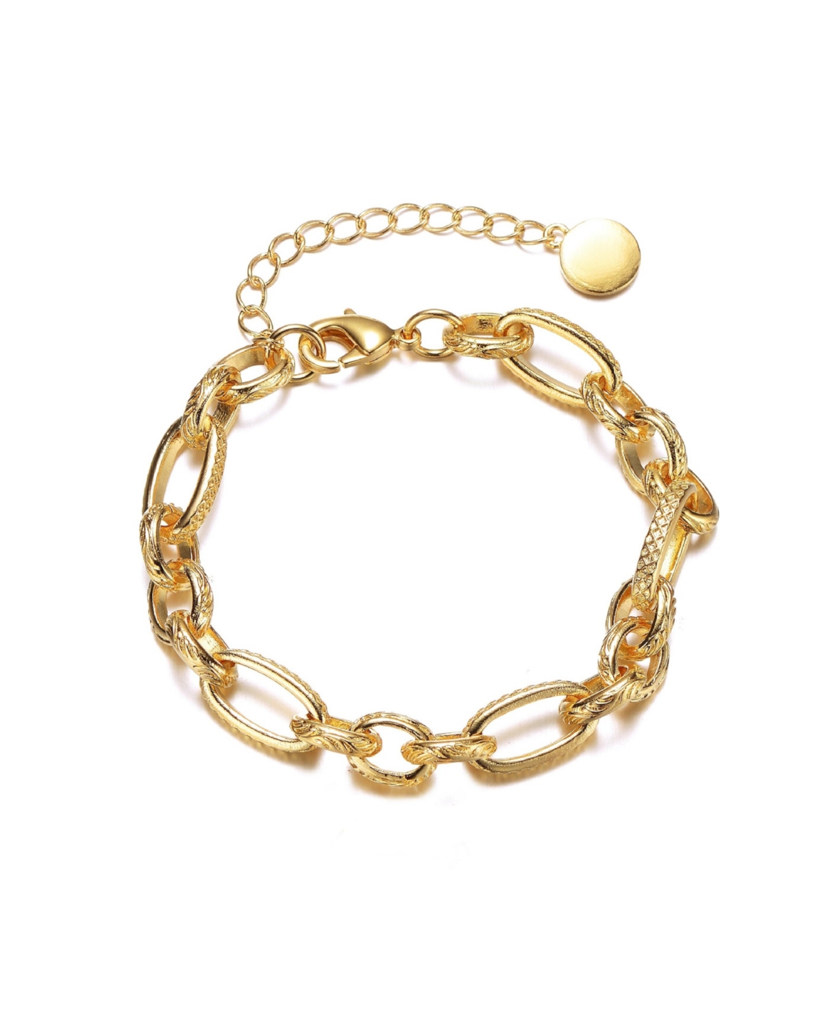Gigi Girl Teens 14K Gold Plated With Pearl Link & Chain Bracelet - Gold
