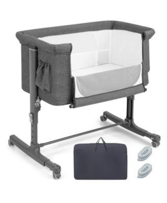 Portable Baby Bedside Bassinet with 5-level Adjustable Heights and Travel Bag
