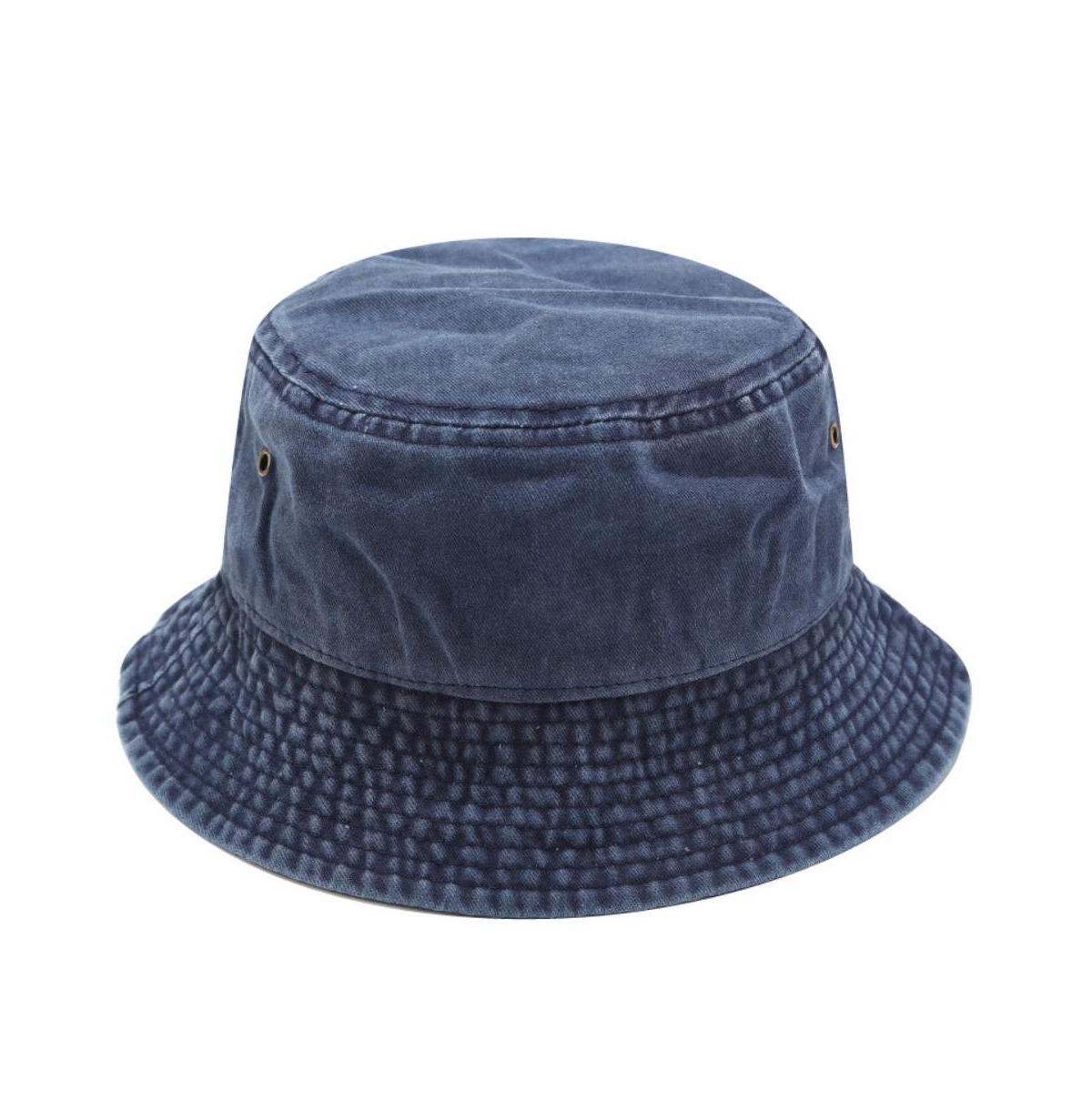 Unisex Washed Canvas Solid Color Bucket Hat - Wine