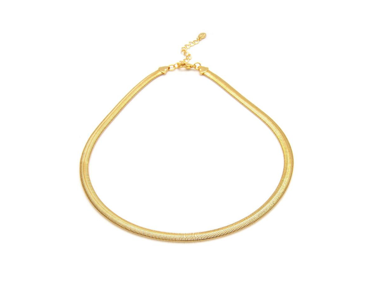 Herringbone Chain Necklace - Gold