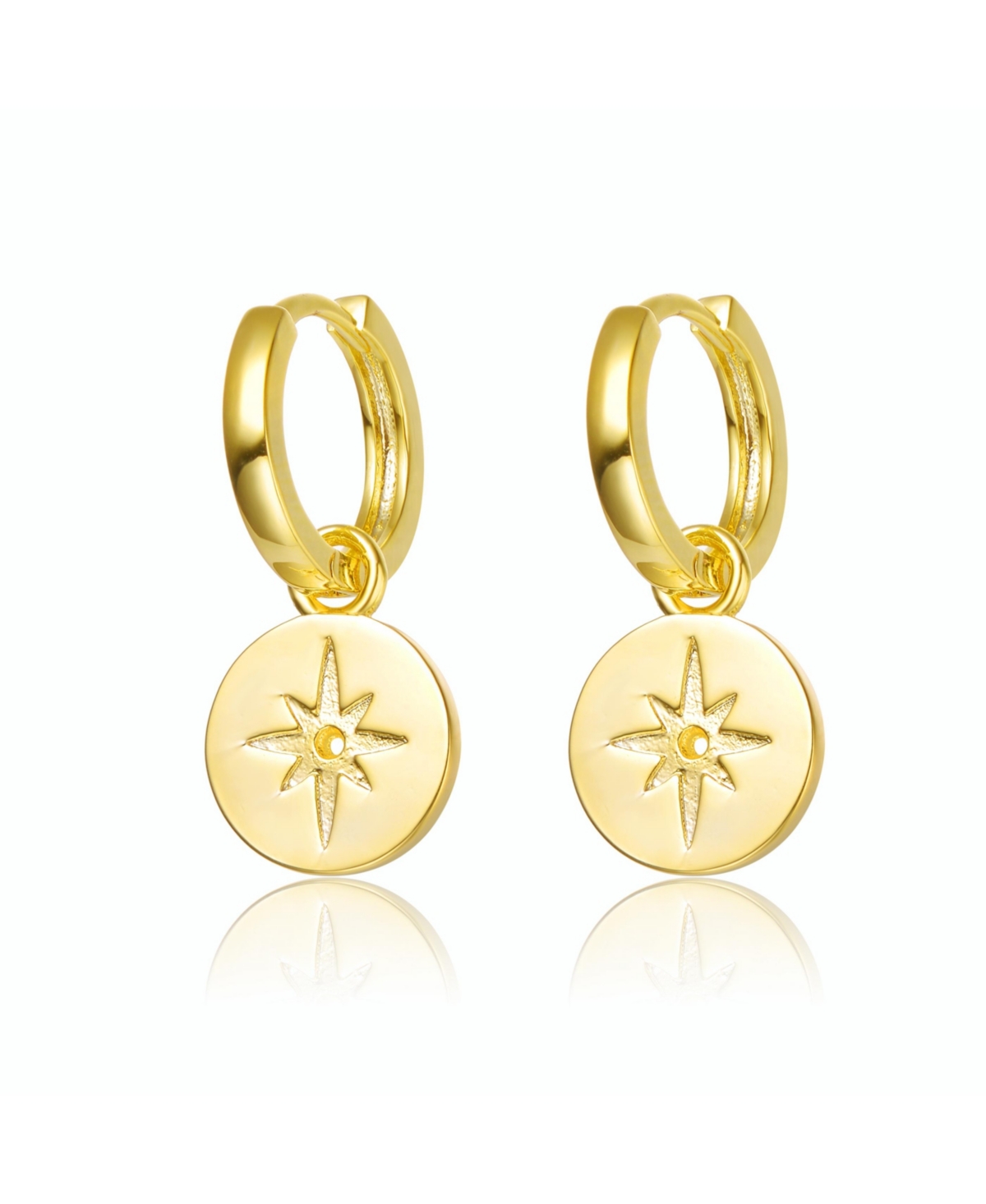 GiGiGirl Kids/Young Teens 14KPlated With Star paved on Round Bar Drop Earrings - Gold