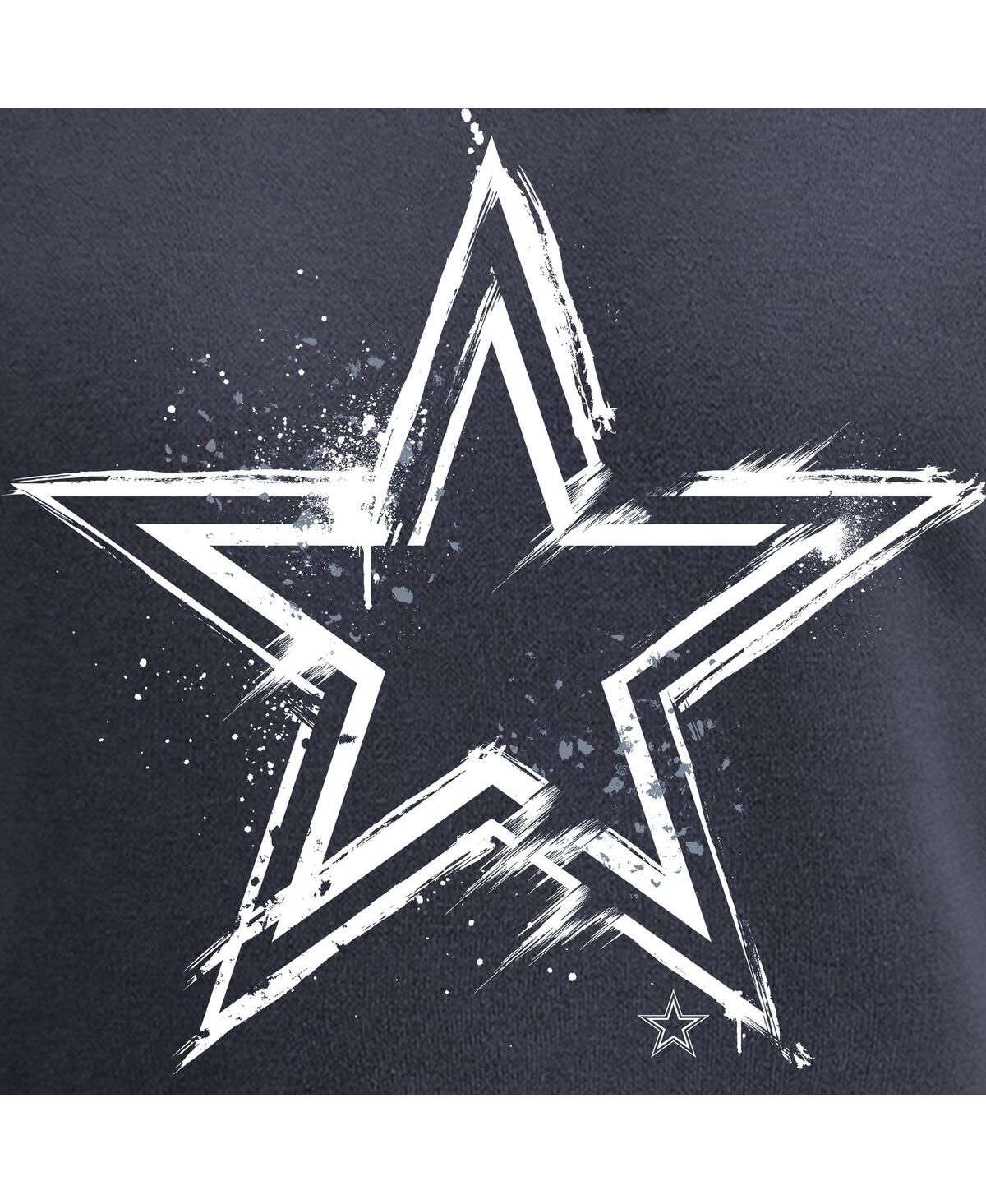 Fanatics Branded Navy Dallas Cowboys Splatter Logo Pullover Hoodie In Navy