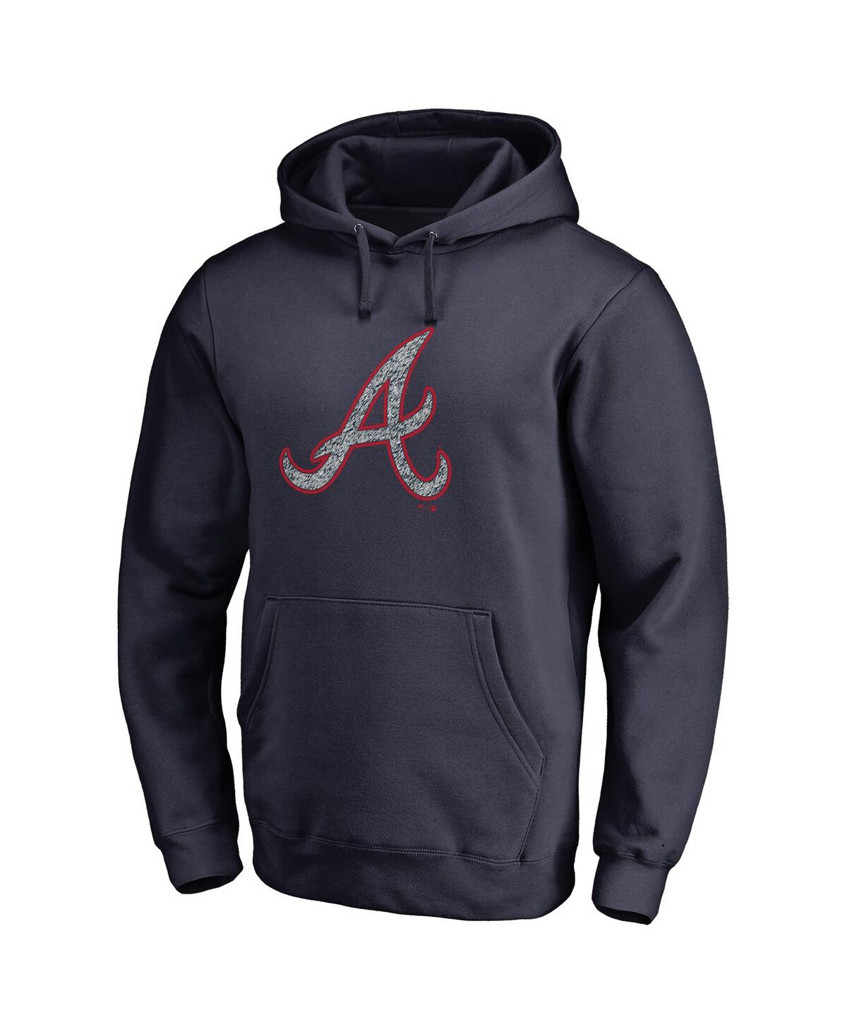 Fanatics Men's  Navy Atlanta Braves Static Logo Pullover Hoodie In Navy