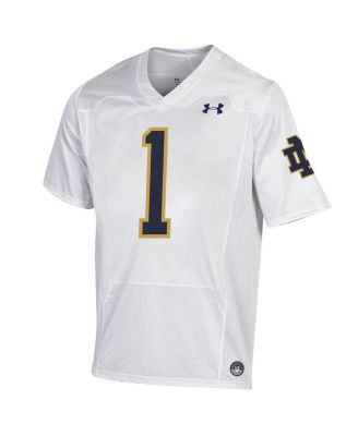Men's #1 White Notre Dame Fighting Irish Premiere Football Jersey
