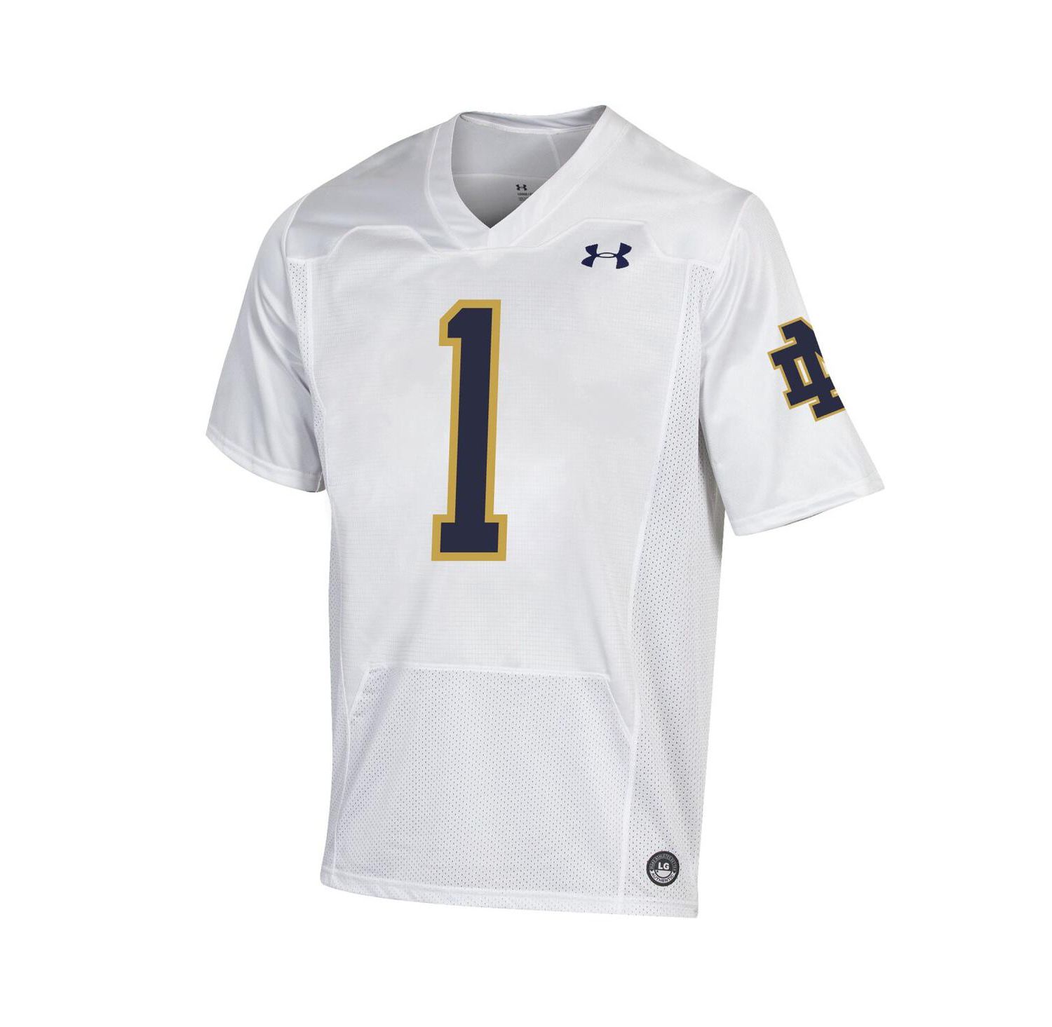 Men's #1 White Notre Dame Fighting Irish Premiere Football Jersey