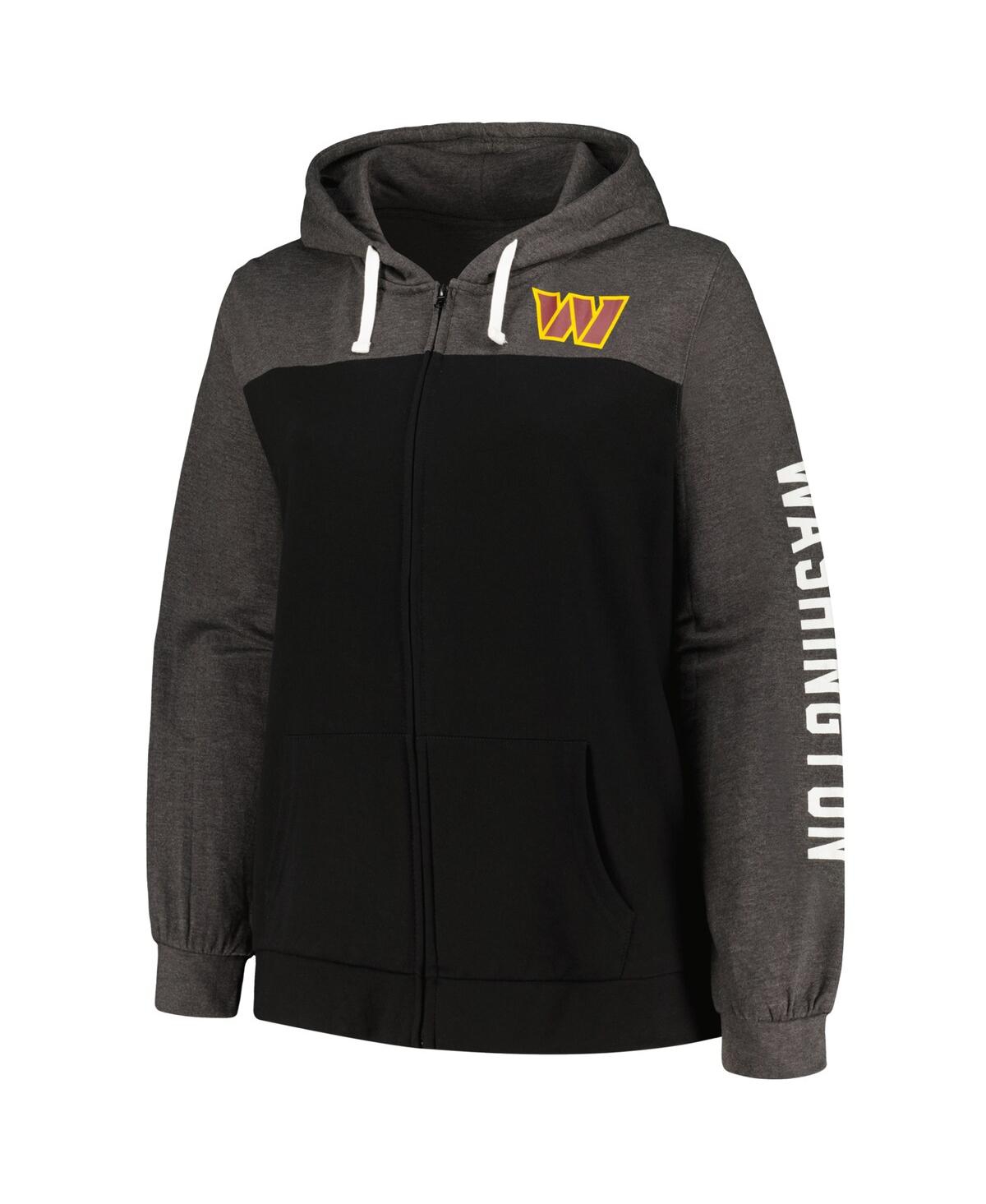 Women's FanaticsWashington Commanders Plus Size City Ties Full-Zip Hoodie - Heather Charcoal