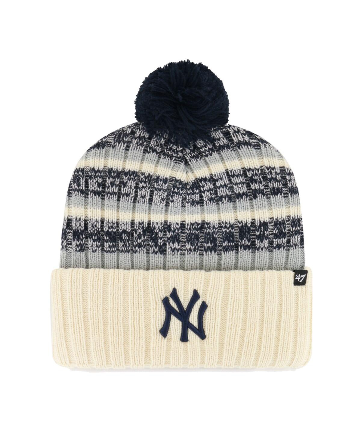 47 Brand Men's ' Natural New York Yankees Tavern Cuffed Knit Hat With Pom In Neutral