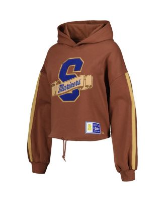 Women's New Era Brown Seattle Mariners Letterman Classic Cropped