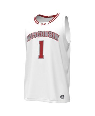 Men's #1Wisconsin Badgers Replica Basketball Jersey