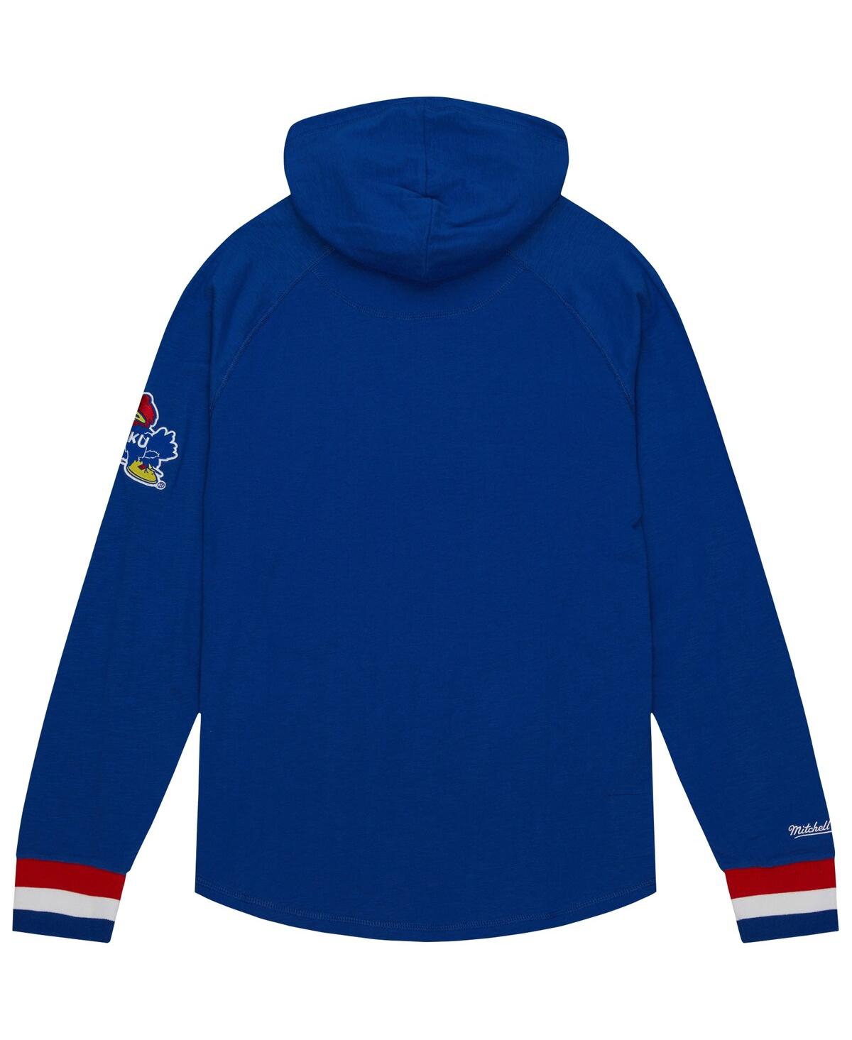 Men's Mitchell & NessKansas Jayhawks Legendary Raglan Pullover Hoodie - Royal