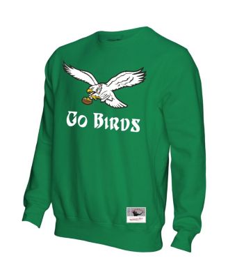 Men's Kelly Green Distressed Philadelphia Eagles Go Birds Pullover Sweatshirt
