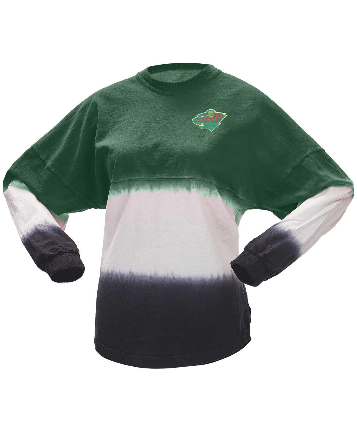 Women's Spirit Jersey Black Minnesota Wild Ombre Long Sleeve T-shirt - Black