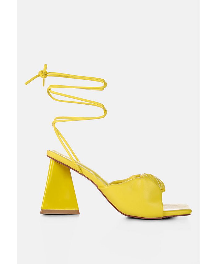 London Rag Primavera Ruched Triangular Heel Lace Up Sandal Macy's