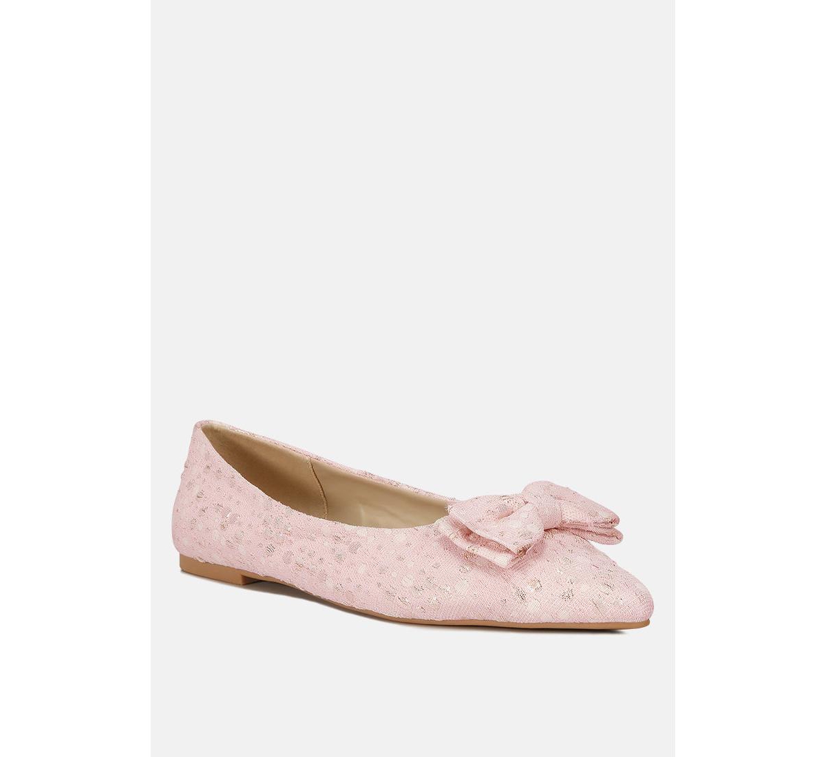 Womens cicely jacquard bow embellished ballet flats