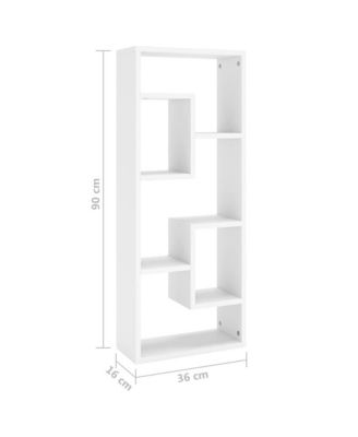 Wall Shelf White 14.2"x6.3"x35.4" Engineered Wood