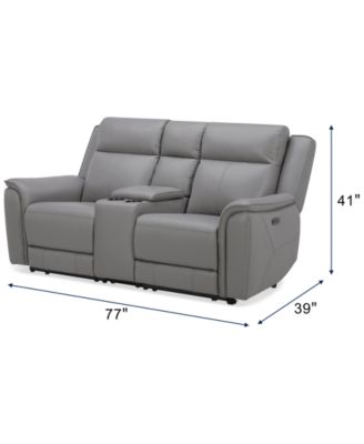 Addyson 77" 3-Pc. Leather Sofa with 2 Zero Gravity Recliners with Power Headrests & 1 Console, Created for Macy's