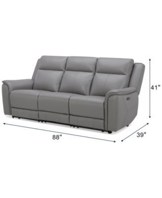 Addyson 88" 3-Pc. Leather Sofa with 2 Zero Gravity Recliners with Power Headrests & 1 Armless Chair, Created for Macy's