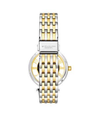 3944 Delphi Women s Automatic Skeleton Watch 38mm, Silver-tone, Crystal Bezel, Roman Numerals, Stainless Steel Bracelet