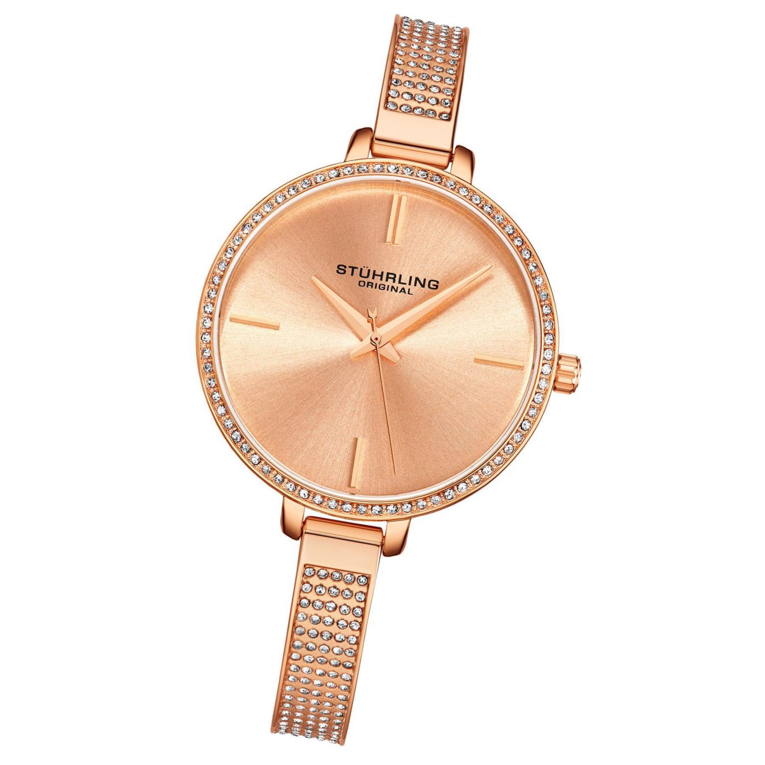 Ladies Quartz Watch Crystal Studded Bezel, Crystal Studded Bracelet Watch