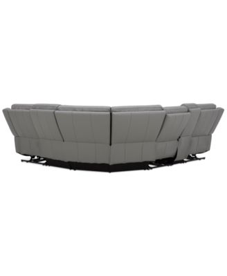 Addyson 117" 6-Pc. Leather Sectional with 2 Zero Gravity Recliners with Power Headrests and 1 Console, Created for Macy's