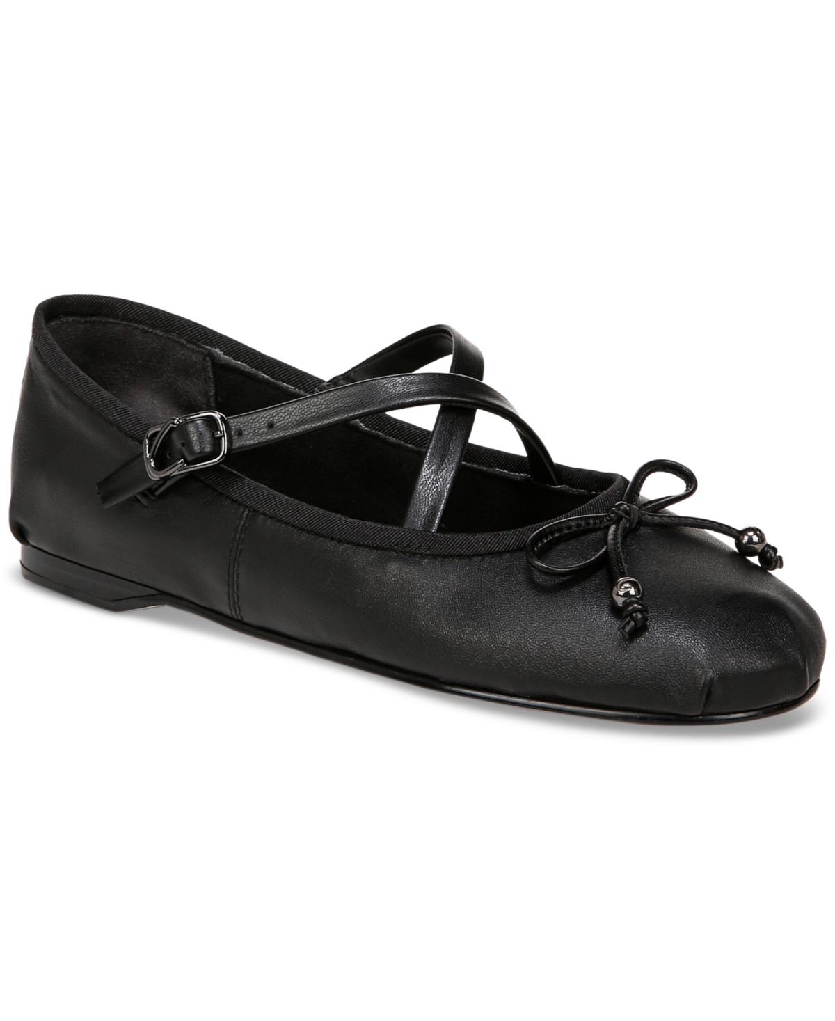 Shop Circus Ny By Sam Edelman Women's Zuri Crossband Ballet Flats In Black Leather