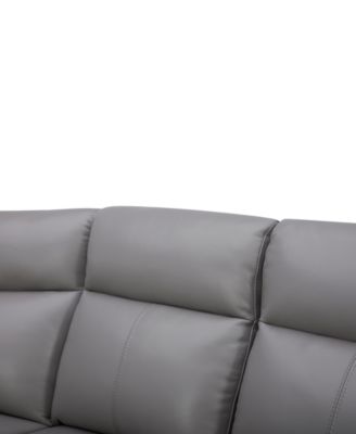 Addyson 117" 6-Pc. Leather Sectional with 2 Zero Gravity Recliners with Power Headrests and 1 Console, Created for Macy's