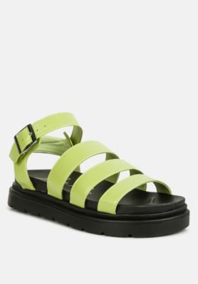 Womens Belcher Faux Leather Gladiator Sandals