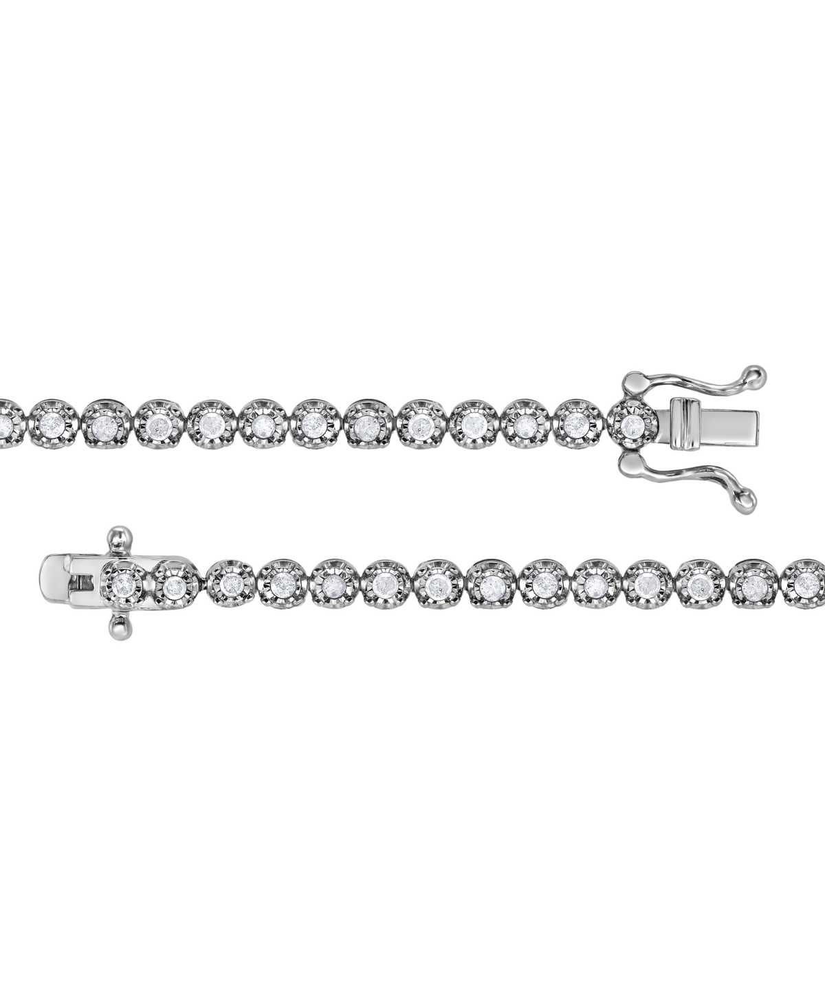 Shop Macy's Diamond Tennis Bracelet (1 Ct. T.w.) In 10k White Gold