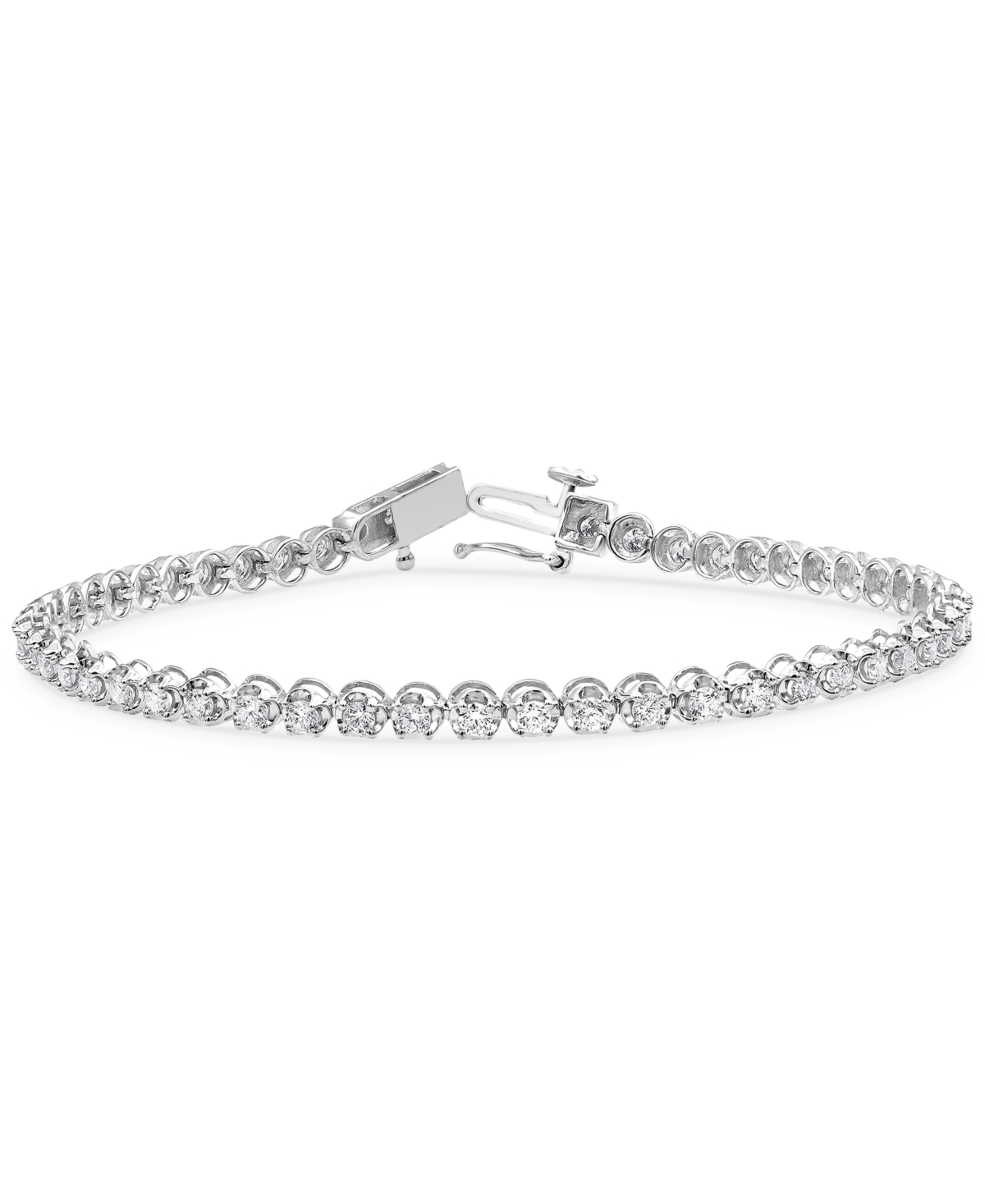 Macy's Diamond Tennis Bracelet (2 Ct. T.w.) In 14k White Gold In White Gold