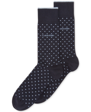 image of Calvin Klein Men-s Giza Pindot Crew Socks