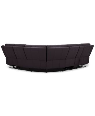 Addyson 117" 6-Pc. Leather Sectional with 3 Zero Gravity Recliners with Power Headrests & 1 Console