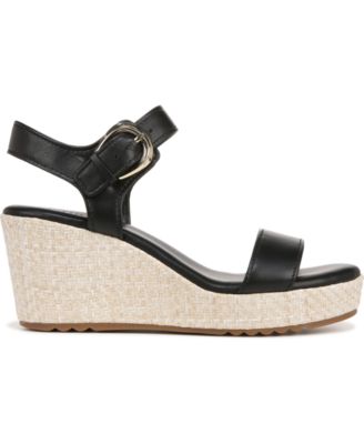 Open Round Toe Buckle Wedge Sandals