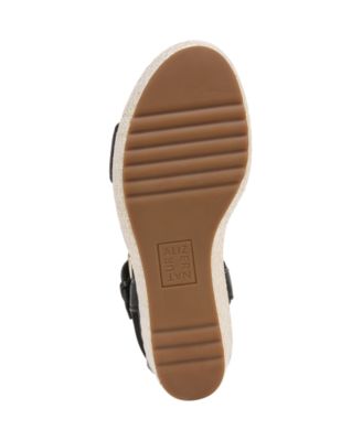 Open Round Toe Buckle Wedge Sandals