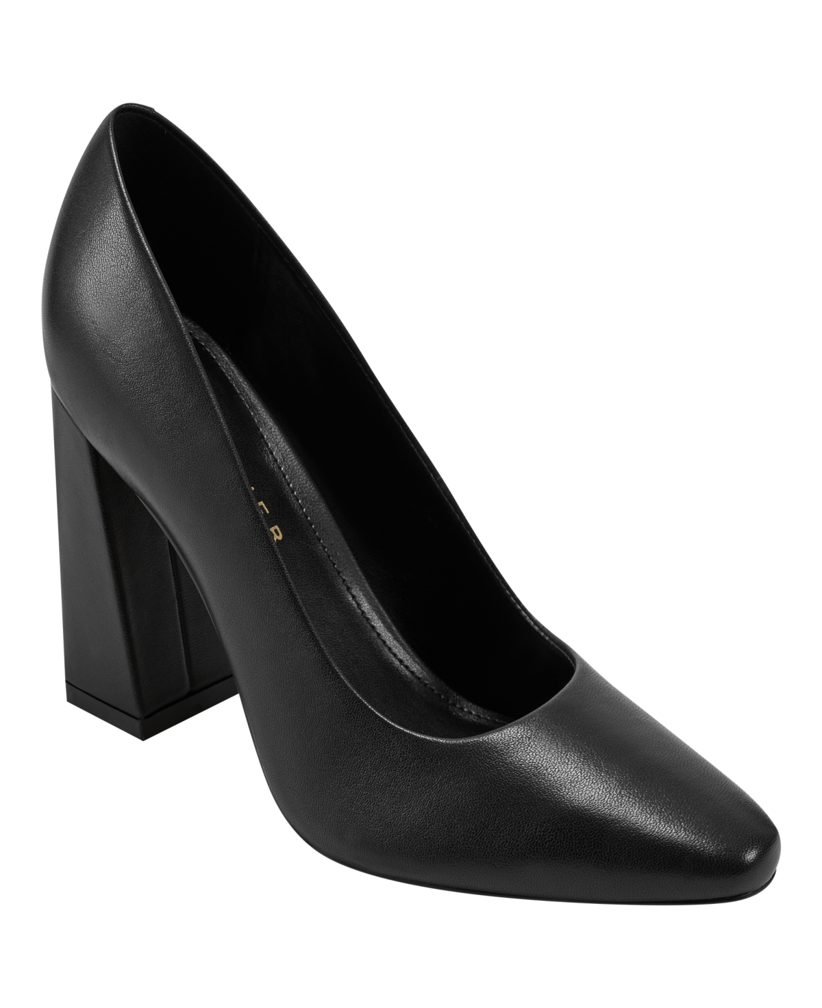 Shop Marc Fisher Ltd Women's Yalina Slip-on Block Heel Dress Pumps In Black Leather