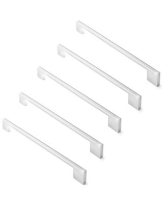 5 Pack Solid Kitchen Cabinet Pulls Handles (9" Hole Centers) - Modern Thin Profile Drawer/Door Hardware - Style M255 - Polished Chrome