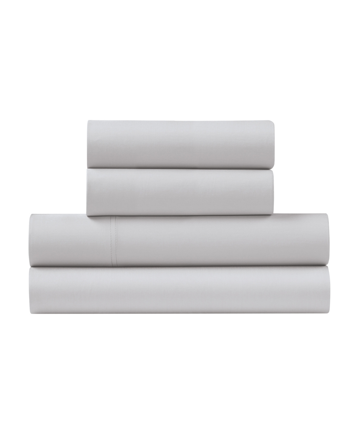 Ella Jayne Percale Cool And Crisp 300 Thread Count 100% Cotton 4-pc. Sheet Set, Full In Light Gray