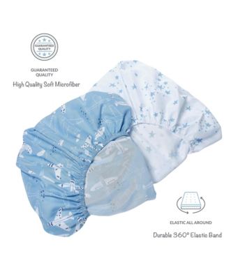 Airplane/Stars Aviation 2-Pack Fitted Crib/Toddler Sheet Set