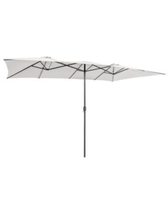 15 Feet Double-Sized Patio Umbrella with Crank Handle and Vented Tops