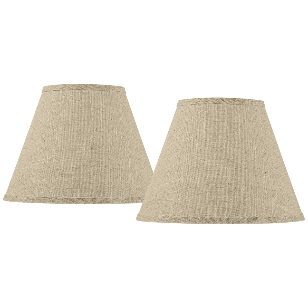 Springcrest Set Of 2 Empire Lamp Shades Fine Burlap Small 6" Top X 12" Bottom X 9" Slant Spider With Replacement In Brown
