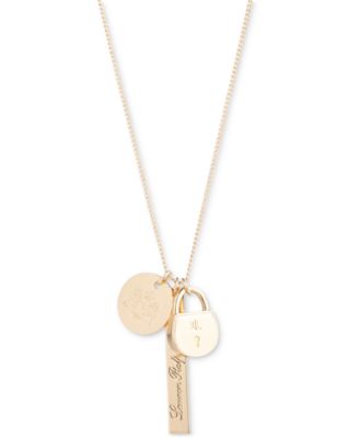 Lauren Ralph Lauren - Gold-Tone Script Charm Pendant Necklace