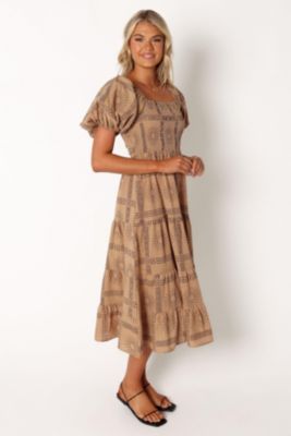 Soliel Puff Sleeve Midi Women's Dress