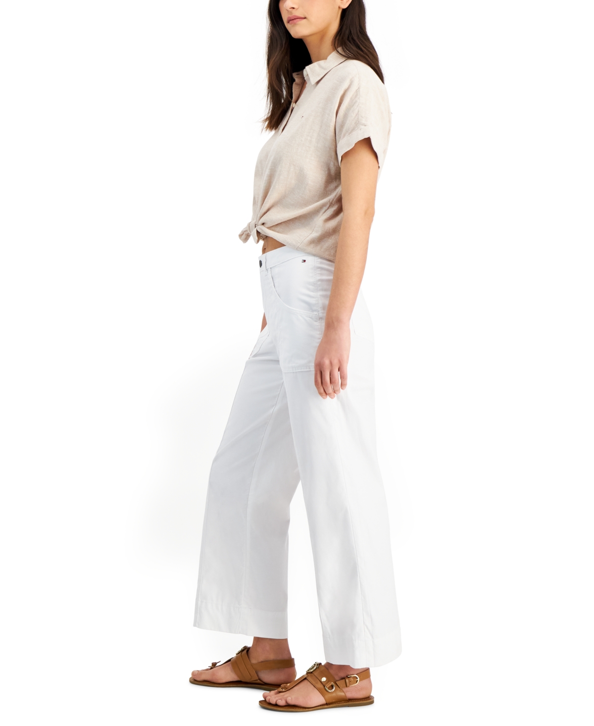 Shop Tommy Hilfiger Women's Wide-leg Pants In White