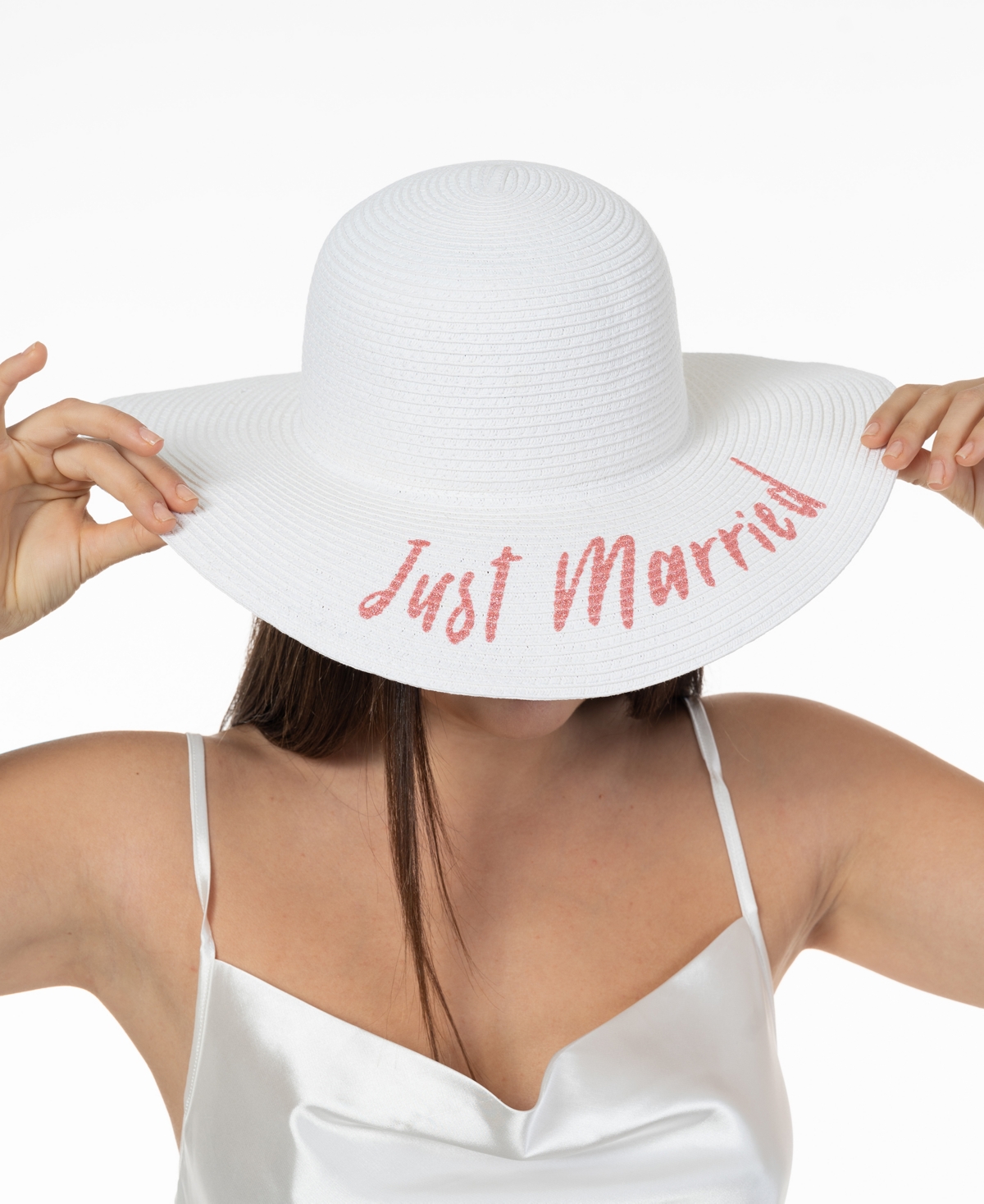 Women's Just Married Floppy Hat - White
