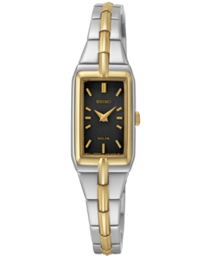 image of Seiko Women-s Solar Two-Tone Stainless Steel Bracelet Watch 15mm SUP274