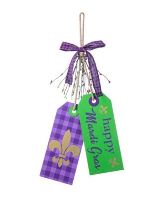 25.5" H Happy Mardi Gras Day Wooden Bookmark Door Hanger