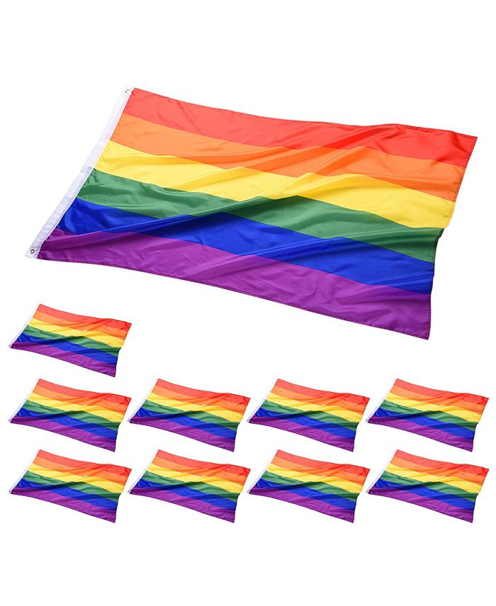 Yescom 5x3 Ft Rainbow Flag Gay Pride Lesbian LGBT Banner Polyester with ...