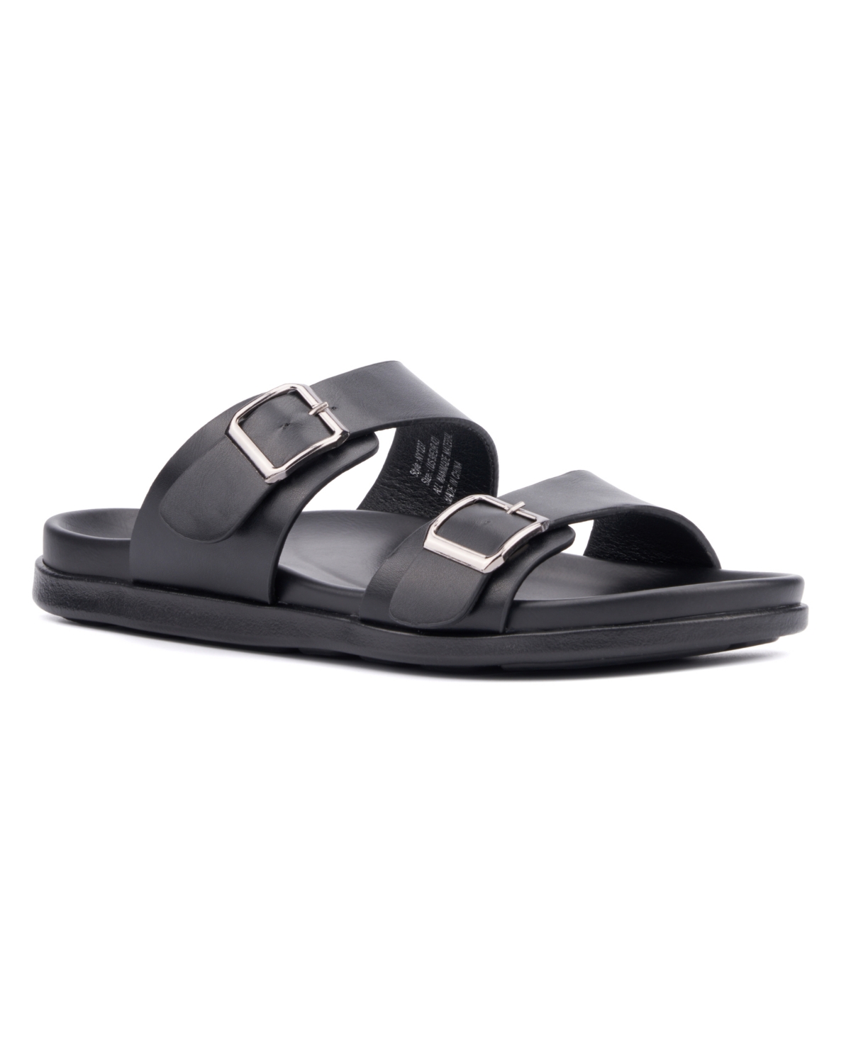 Shop New York And Company Men's Edan Buckle Two Strap Sandals In Black