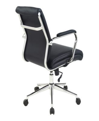 Office Star 41.25" Fabric, Chrome Mid Back Manager's Office Chair