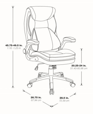 Office Star 49.5" Leather, Nylon Executive Bonded Leather Office Chair