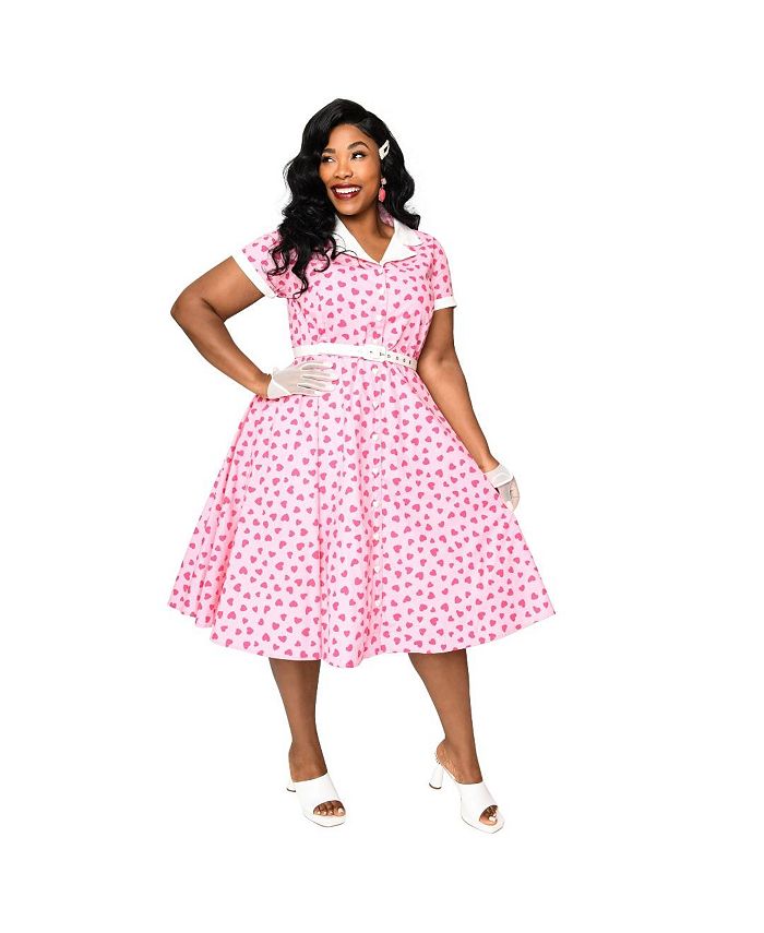 Macy's pink best sale dress plus size